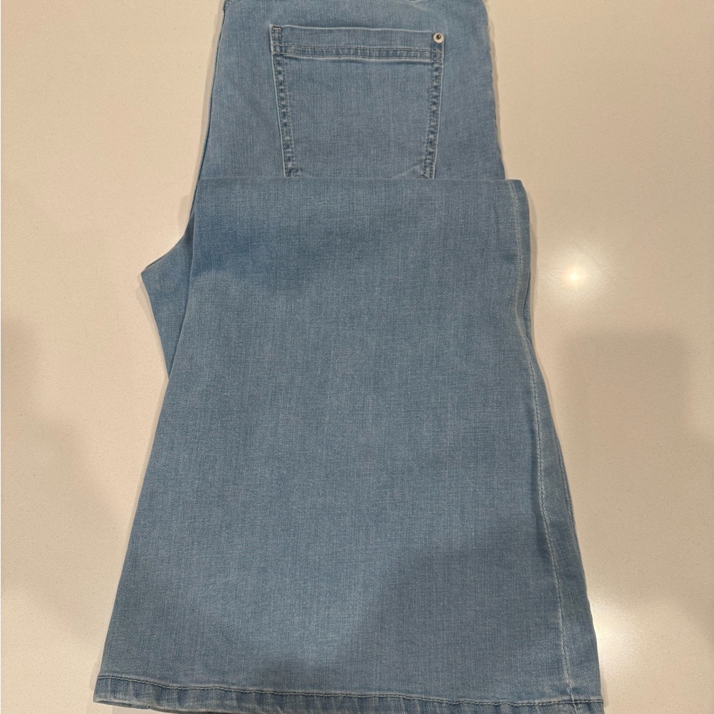 High Rise Bell Bottom Light Wash Blue Women's Jeans